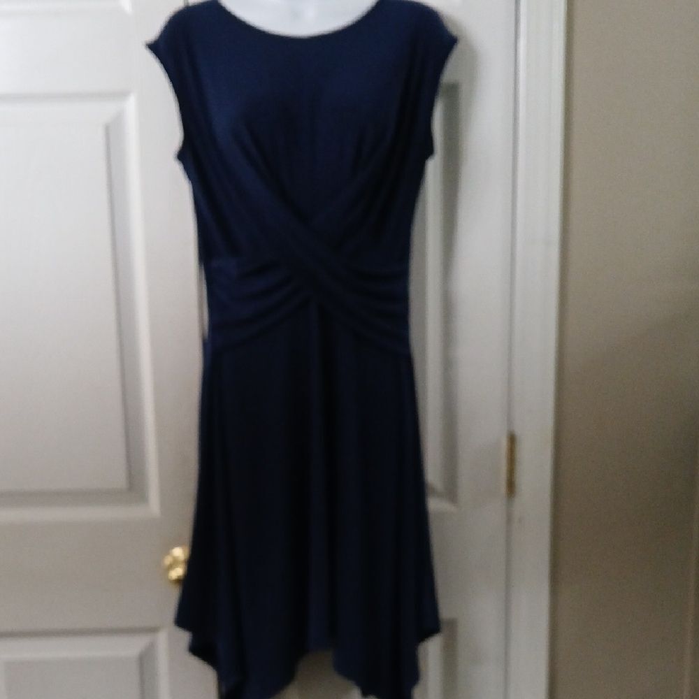 Bluet Elegant Navy Blue Women's party holiday dress Sz L EUC